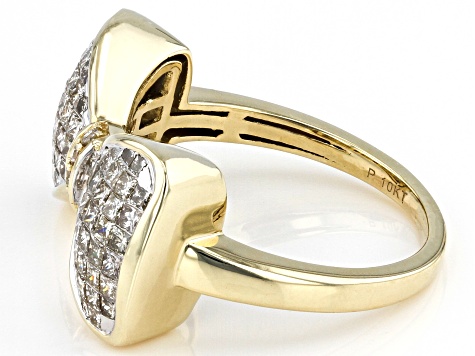 Candlelight Diamonds™ 10k Yellow Gold Bow Ring 1.00ctw