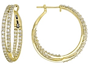Natural Yellow Diamond 10k Yellow Gold Hoop Earrings 4.00ctw