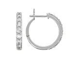 White Diamond 14k White Gold Huggie Earrings 1.00ctw