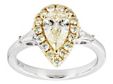 Natural Yellow Diamond & White Diamond 14k Two-Tone Gold Ring 1.45ctw