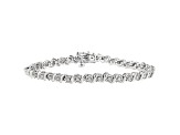 White Diamond Rhodium Over Sterling Silver Tennis Bracelet 0.50ctw