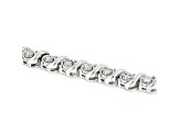 White Diamond Rhodium Over Sterling Silver Tennis Bracelet 0.50ctw