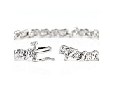 White Diamond Rhodium Over Sterling Silver Tennis Bracelet 0.50ctw