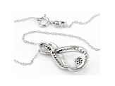 White Diamond Rhodium Over Sterling Silver Pendant With Chain 0.25ctw