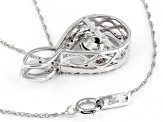 White Diamond 10k White Gold Dancing Pendant With 18" Rope Chain 0.60ctw