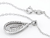 White Diamond Rhodium Over Sterling Silver Teardrop Pendant with 18" Chain 0.25ctw
