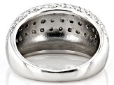 White Diamond Rhodium Over Sterling Silver Dome Ring 0.25ctw
