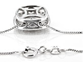 White Diamond Rhodium Over Sterling Silver Cluster Pendant With 18" Box Chain 0.50ctw