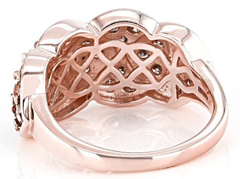 Champagne Diamond 18k Rose Gold Over Sterling Silver Band