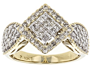 Candlelight Diamonds™ 10k Yellow Gold Cluster Ring 1.10ctw