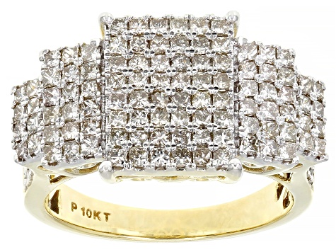 Candlelight Diamonds™ 10k Yellow Gold Cluster Ring 1.75ctw