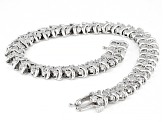 White Diamond Rhodium Over Sterling Silver Tennis Bracelet 1.00ctw