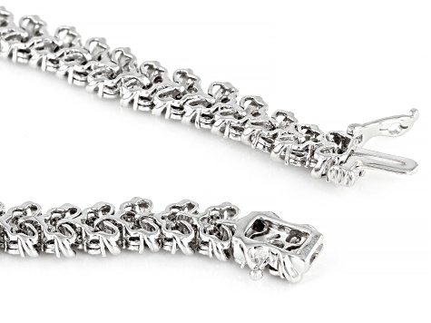 White Diamond Rhodium Over Sterling Silver Tennis Bracelet 1.00ctw