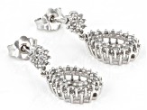 White Diamond 10k White Gold Dangle Earrings 0.50ctw