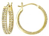 White Diamond 10k Yellow Gold Inside-Out Hoop Earrings 1.00ctw