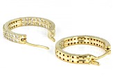 White Diamond 10k Yellow Gold Inside-Out Hoop Earrings 1.00ctw