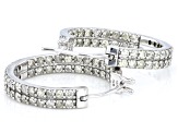 White Diamond 10k White Gold Inside-Out Hoop Earrings 2.00ctw