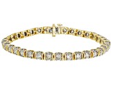 White Diamond 10k Yellow Gold Tennis Bracelet 6.00ctw