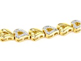 White Diamond Accent 14k Yellow Gold Over Sterling Silver Heart Tennis Bracelet