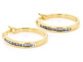 White Diamond 14k Yellow Gold Over Sterling Silver Set of 2 Hoop Earrings 0.25ctw