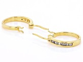 White Diamond 14k Yellow Gold Over Sterling Silver Set of 2 Hoop Earrings 0.25ctw