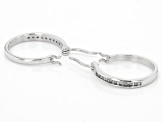 White Diamond Platinum Over Sterling Silver Set of 2 Hoop Earrings 0.25ctw