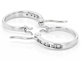 White Diamond Platinum Over Sterling Silver Set of 2 Hoop Earrings 0.25ctw