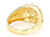 White Diamond 14k Yellow Gold Over Sterling Silver Mens Cluster Ring 0.50ctw