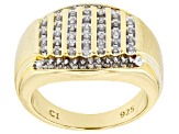 White Diamond 14k Yellow Gold Over Sterling Silver Mens Ring 0.50ctw