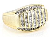 White Diamond 14k Yellow Gold Over Sterling Silver Mens Ring 0.50ctw