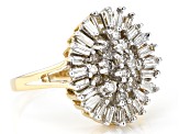 White Diamond 14k Yellow Gold Cluster Ring 1.00ctw