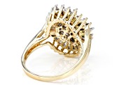 White Diamond 14k Yellow Gold Cluster Ring 1.00ctw
