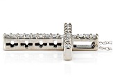 White Diamond 10k White Gold Cross Pendant With Chain 0.20ctw