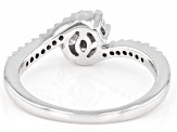 White Diamond Rhodium Over Sterling Silver Two-Stone Ring 0.25ctw