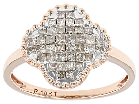 Candlelight Diamonds™ 10k Rose Gold Cluster Ring 0.55ctw