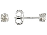 White Diamond 14k White Gold Solitaire Earrings 0.20ctw