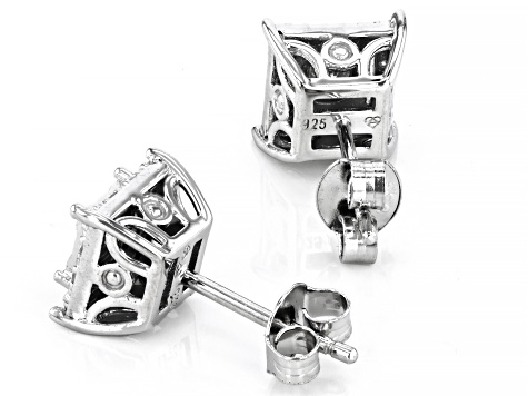 White Diamond Rhodium Over Sterling Silver Stud Earrings 0.25ctw