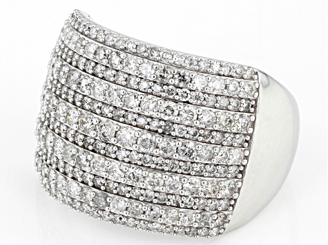 White Diamond 10k White Gold Wide Band Ring 1.75ctw