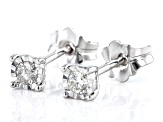 White Diamond 10k White Gold Solitaire Earrings 0.10ctw