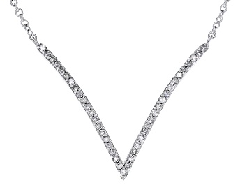 Picture of White Diamond 10k White Gold Chevron Necklace 0.15ctw