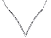 White Diamond 10k White Gold Chevron Necklace 0.15ctw