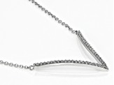 White Diamond 10k White Gold Chevron Necklace 0.15ctw