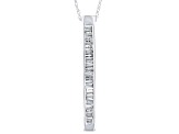 White Diamond 10k White Gold Slide Pendant With Rope Chain 0.15ctw