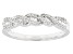 White Diamond 10k White Gold Crossover Band Ring 0.20ctw