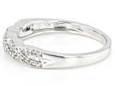 White Diamond 10k White Gold Crossover Band Ring 0.20ctw