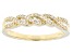 White Diamond 10k Yellow Gold Crossover Band Ring 0.20ctw