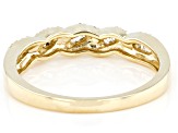 White Diamond 10k Yellow Gold Crossover Band Ring 0.20ctw