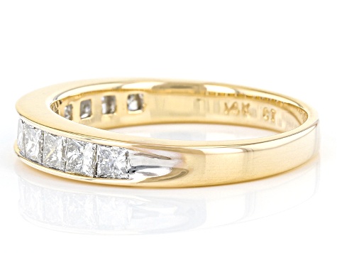 White Diamond 14k Yellow Gold Band Ring 1.00ctw