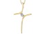White Diamond Accent 10k Yellow Gold Cross Slide Pendant With 18" Rope Chain