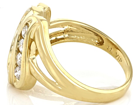 White Diamond 14k Yellow Gold Ring 0.85ctw